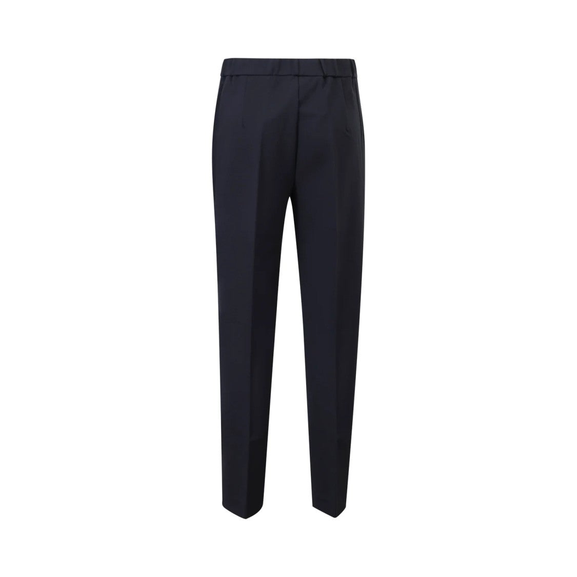 Max Mara Refined Blue Straight Pants With Clean Waistband