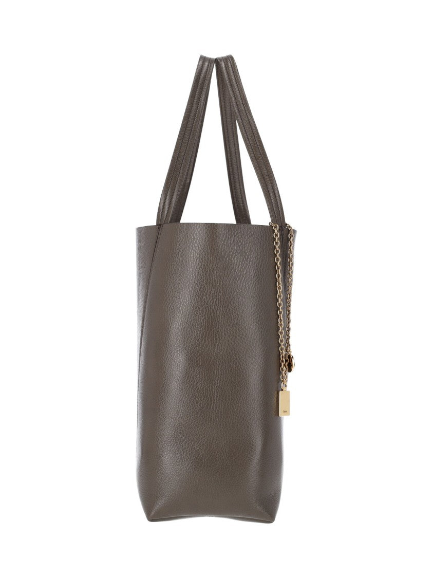 Chloé Grey Spin Textured Leather Tote