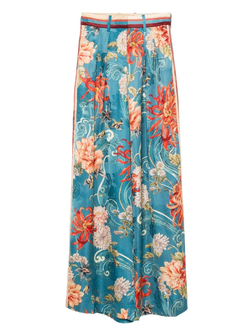 Alemais Floral-Print Pleated Trousers