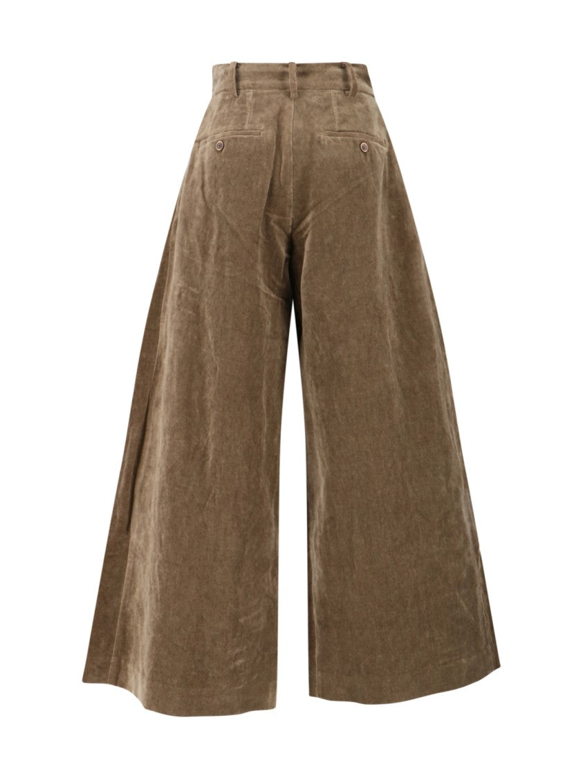 Uma Wang High-Waisted Wide-Leg Trousers With Button Closure