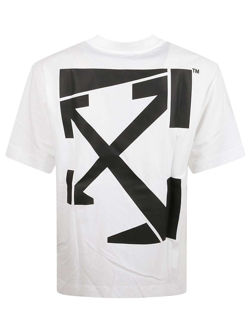 Off-White Run Arrow Skate Cotton Crew Neck T-Shirt