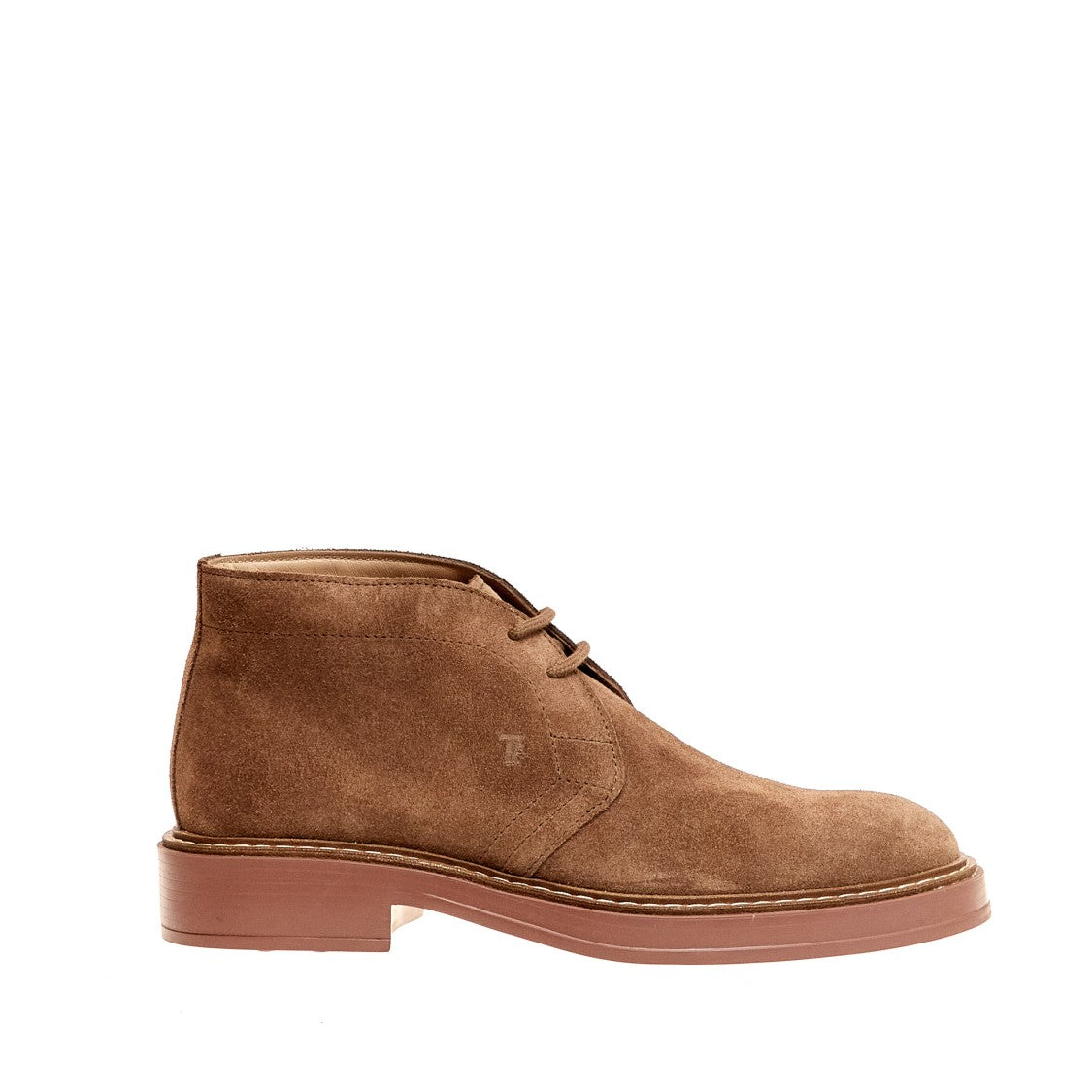 Tod's Walnut Suede Ankle Boot With Extralight Brick Sole