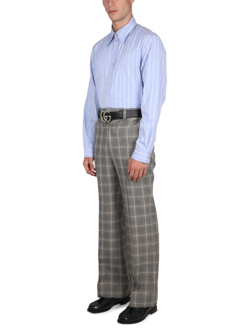Gucci Boxy Shirt With Pointed Collar And Button Closure