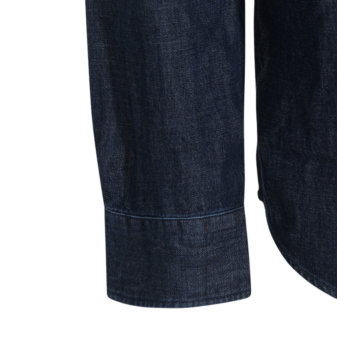 Canali Dark Indigo Long-Sleeve Denim Shirt With Classic Collar