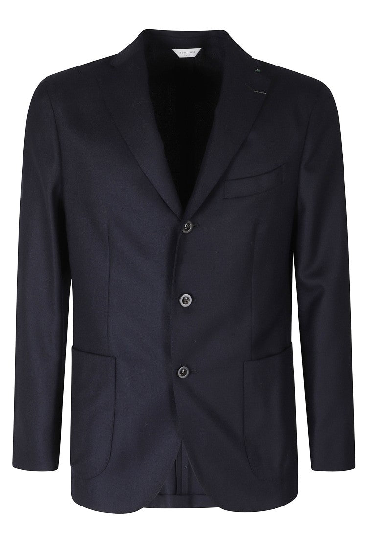 Boglioli Blue Unstructured Virgin Wool Blazer