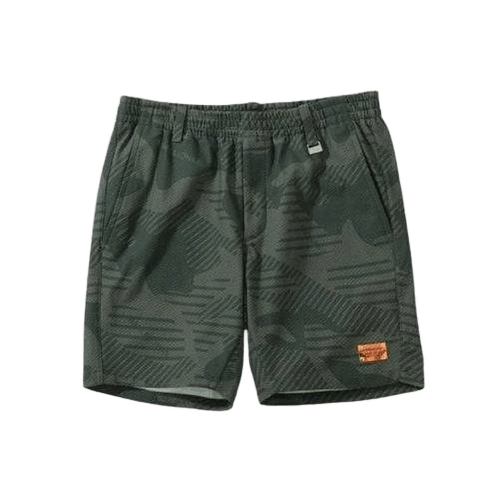 Mark&Lona Dark Camouflage Print Shorts With Elastic Waistband And Rectangular Patch