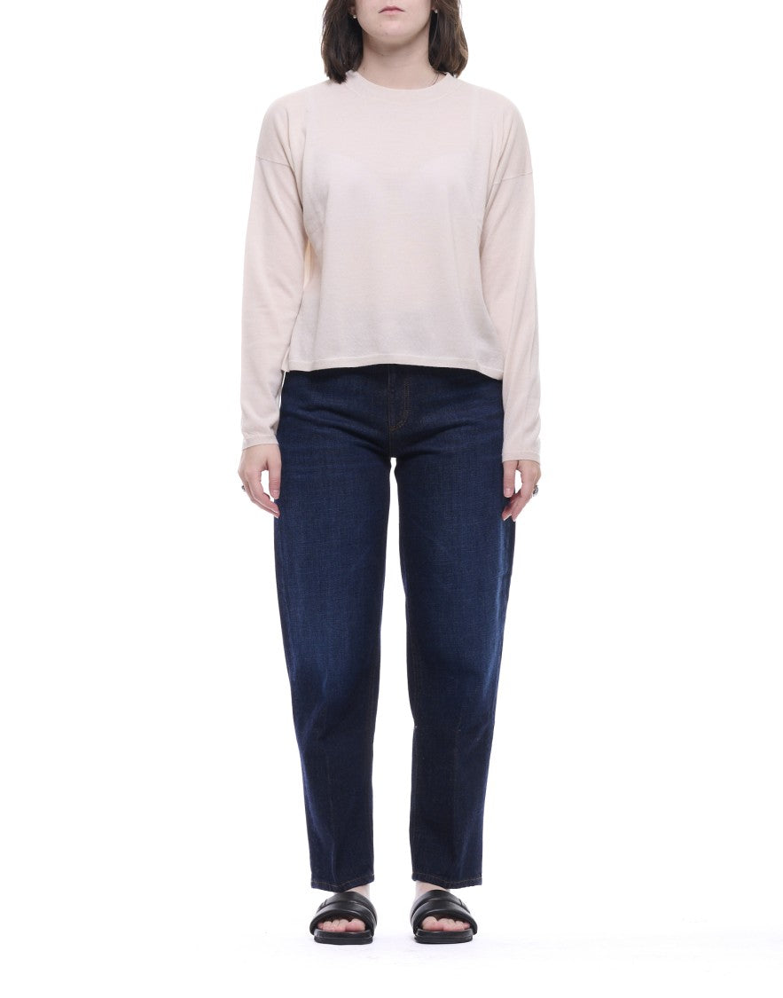 Aragona Moonbeam Scatoletta Virgin Wool Knit Top