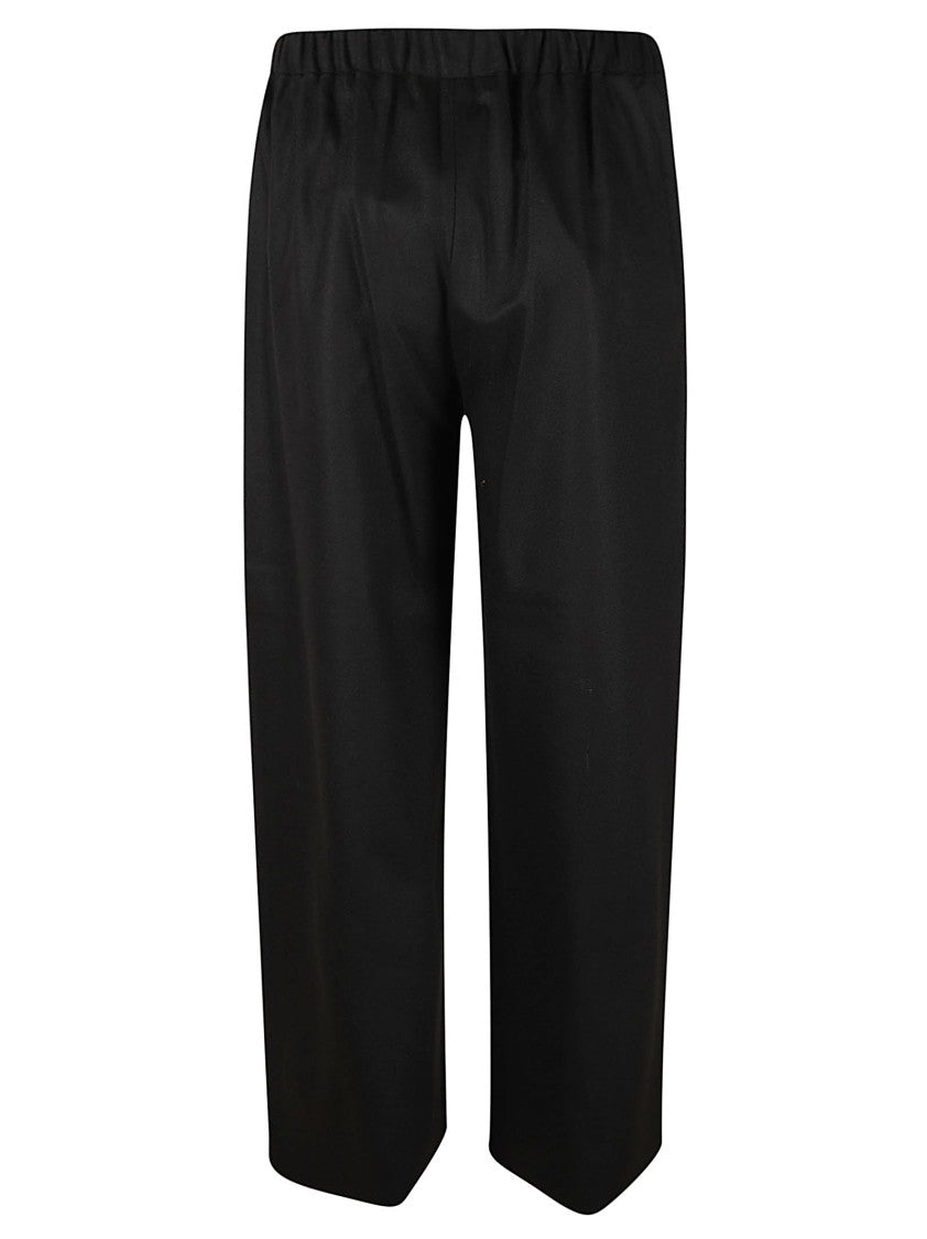 Max Mara Black Cropped Pants With Relaxed Fit And Tapered Leg