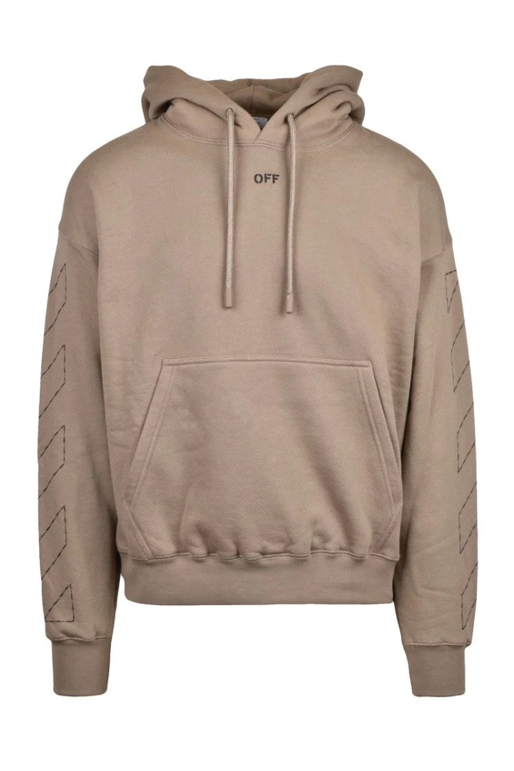 Off-White Cropped Turquoise Hoodie With Drawstring