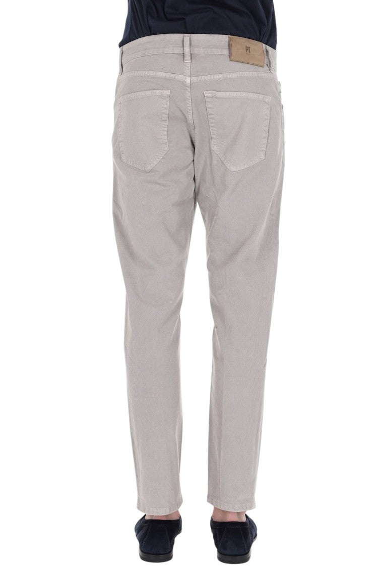 Pt Denim Herringbone Stretch Cotton Chinos