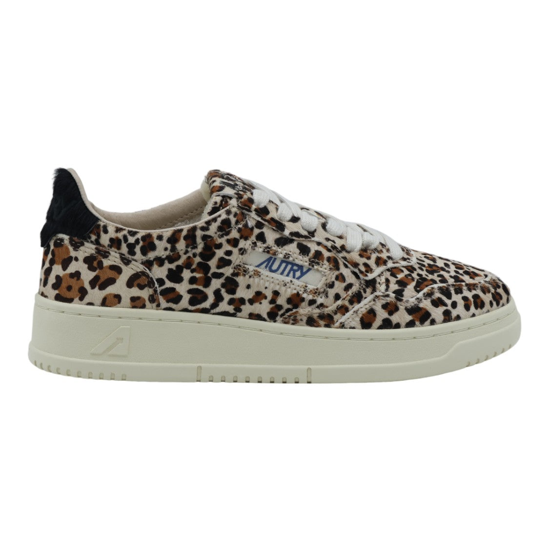 Autry Bold Leopard Print Low-Top Sneakers With Off-White Sole