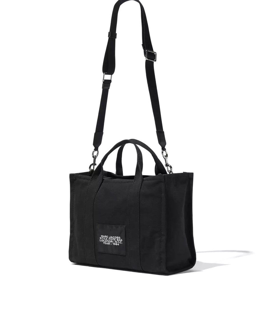 Marc Jacobs Canvas Medium Tote Bag With Zip Closure And Detachable Strap