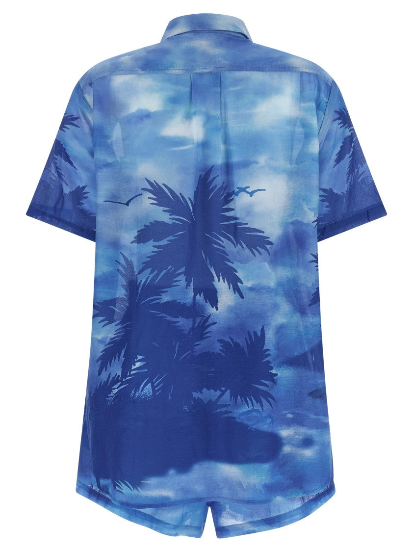 Polo Ralph Lauren Palme' Print Cotton Suit With Shorts