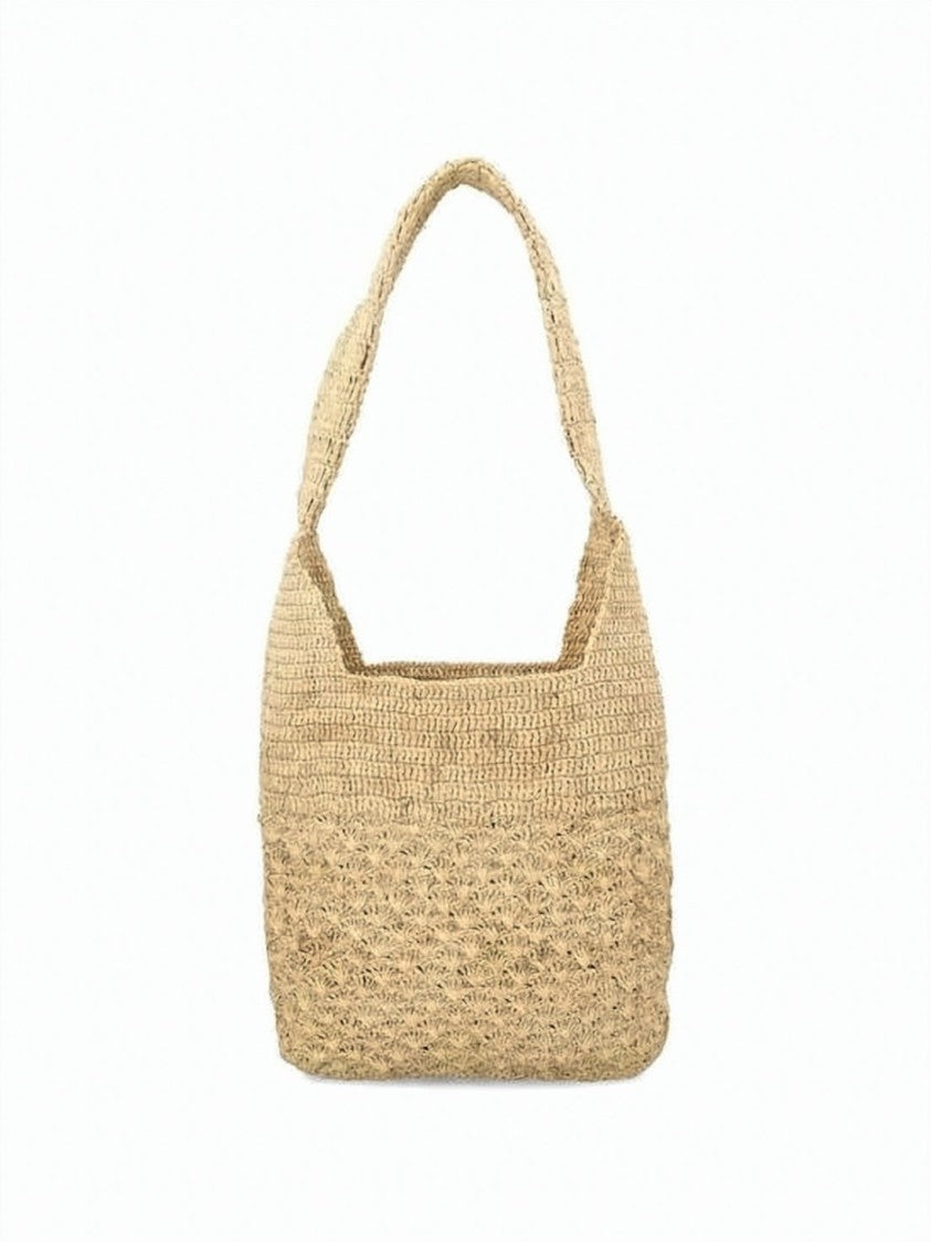 Isabel Marant Woven Raffia Shoulder Bag With Embroidered Detailing