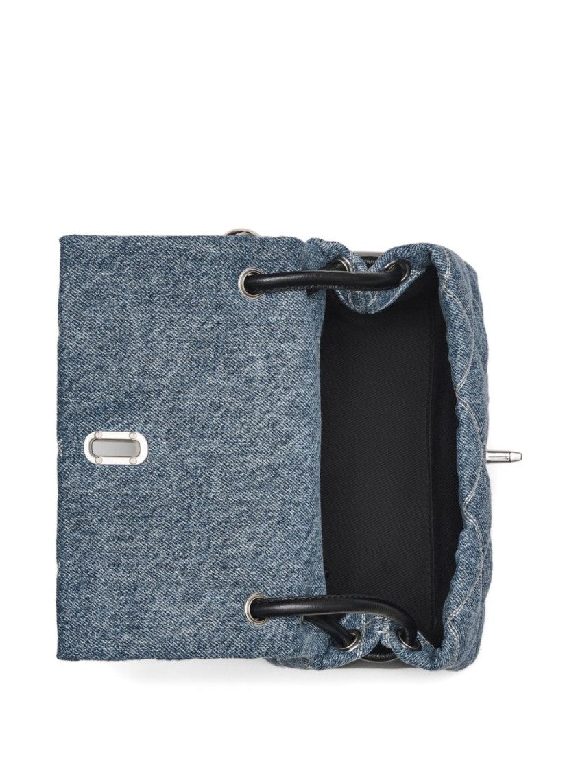 Marc Jacobs Quilted Denim Shoulder Bag With Distinctive Clasp