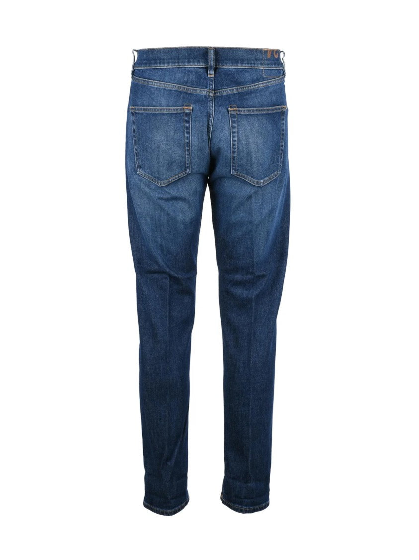 Dondup Blue Icon Zip Regular Fit Stretch Jeans