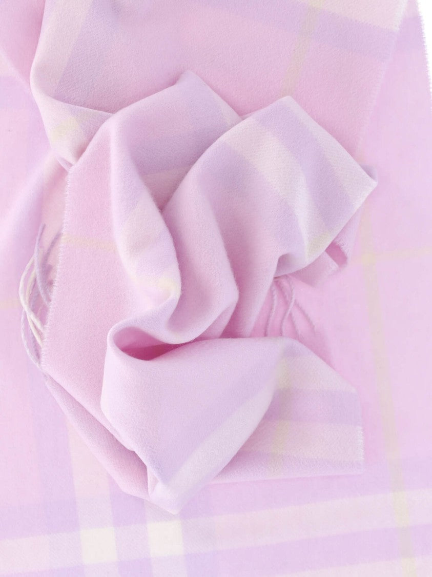 Burberry Rectangular Cashmere Scarf With Iconic Logo Intarsia