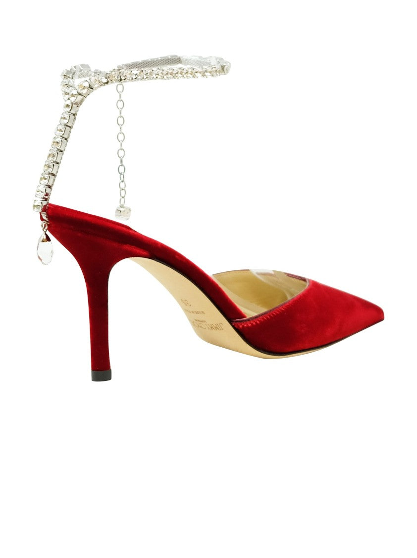 Christian Louboutin Red Velvet Saeda Slingback