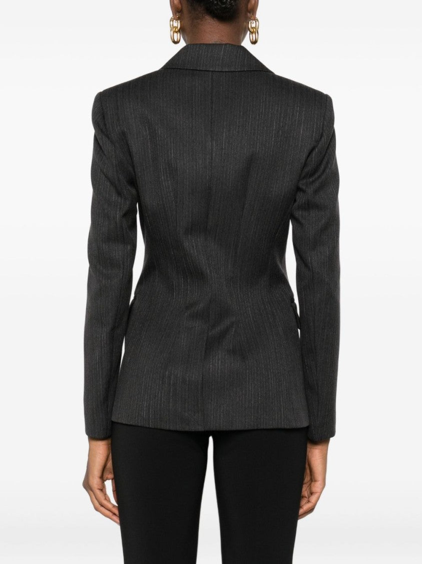 Liu Jo Tailored Grey Blazer With Double-Breasted Front