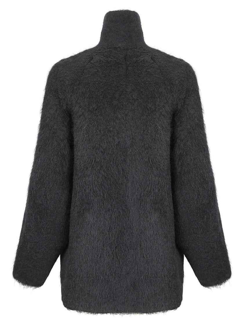 Boboutic Textured Knit Double-Breasted Jacket