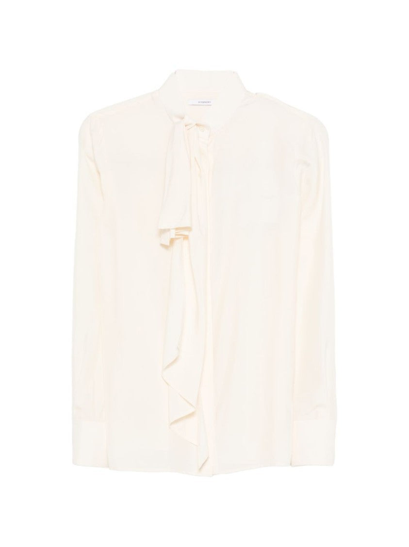 Givenchy Beige Silk And Nylon Drape Top