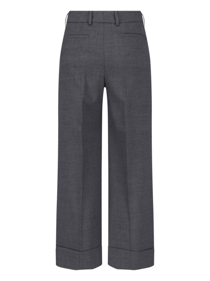 Incotex Grey Wide-Leg Tailored Wool Pants