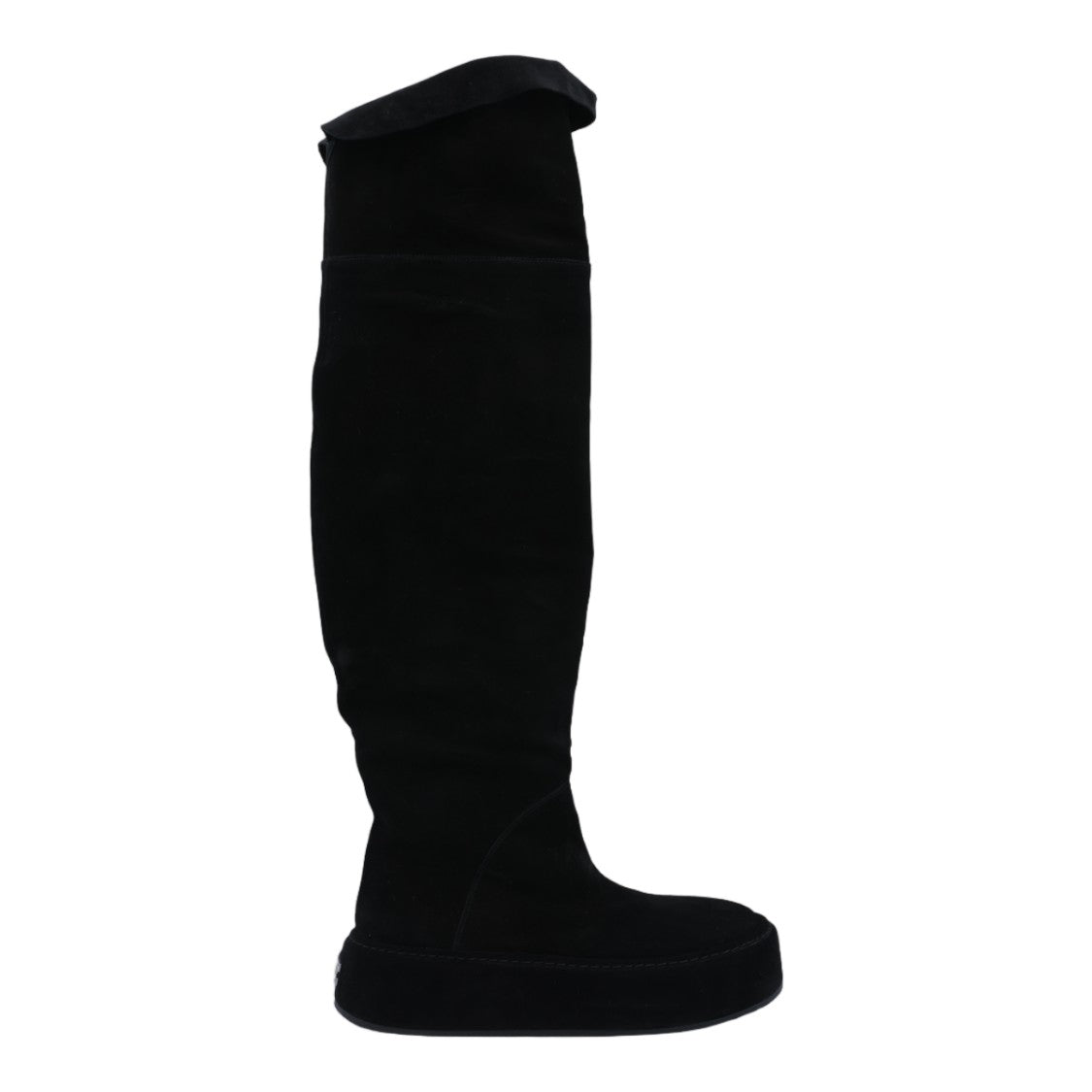 Casadei Tall Black Suede Sneakers With Platform Sole And Folded Cuff Detail