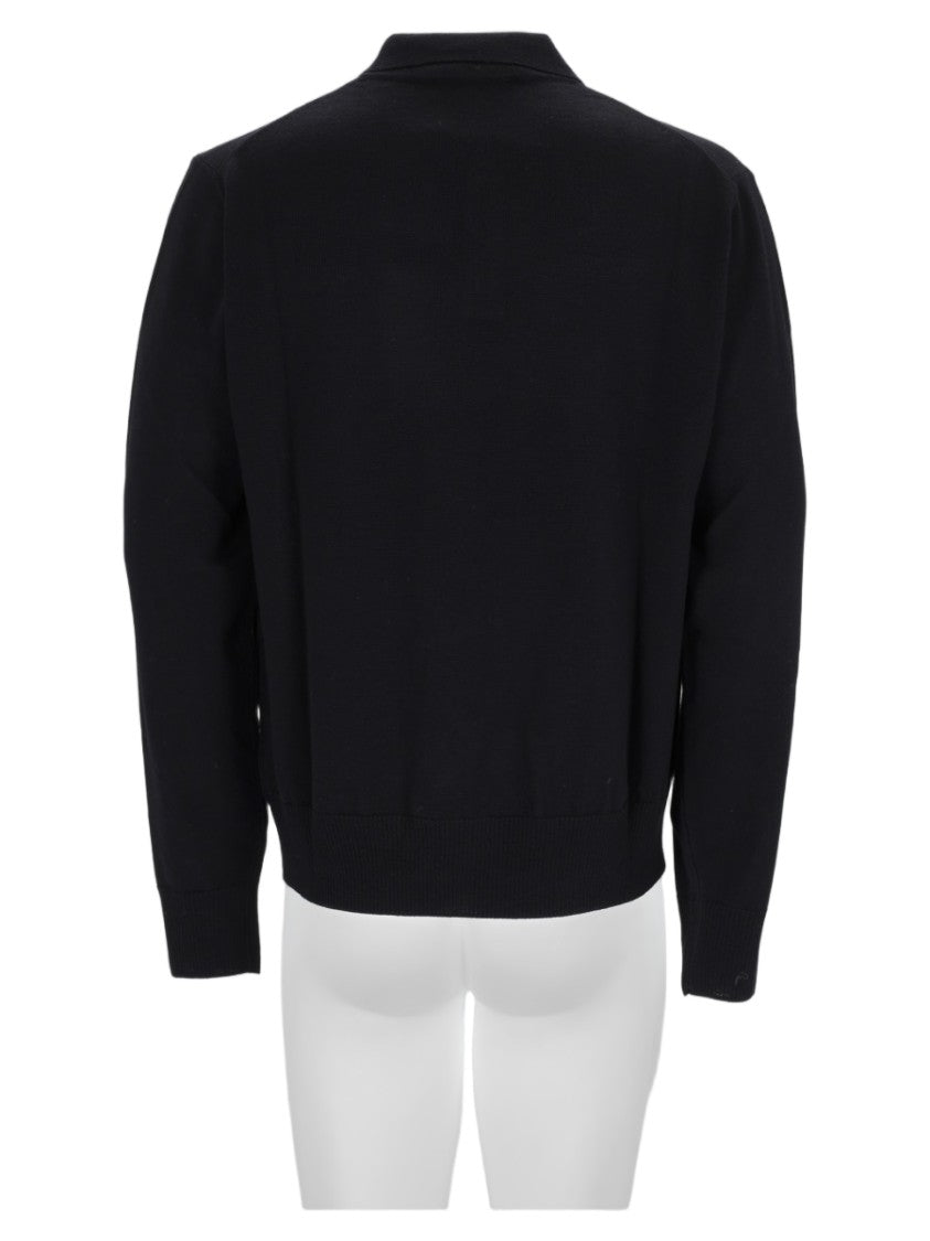 Vivienne Westwood Black Tailored Classic Collar Wool Polo Shirt