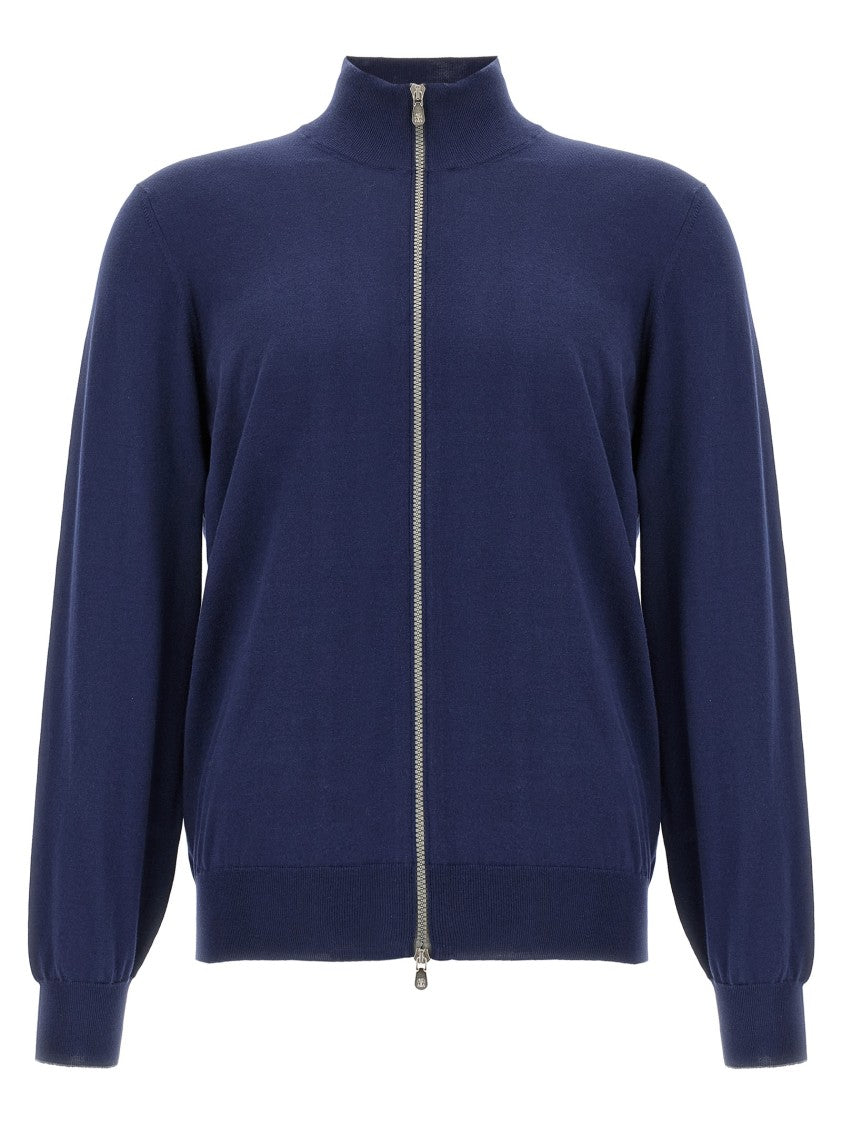 Brunello Cucinelli Light Cotton Cardigan With High Neck