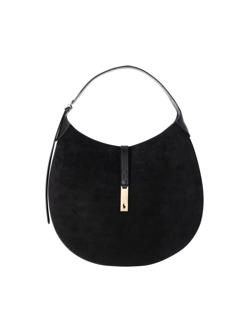 Polo Ralph Lauren Large Black Suede Shoulder Bag