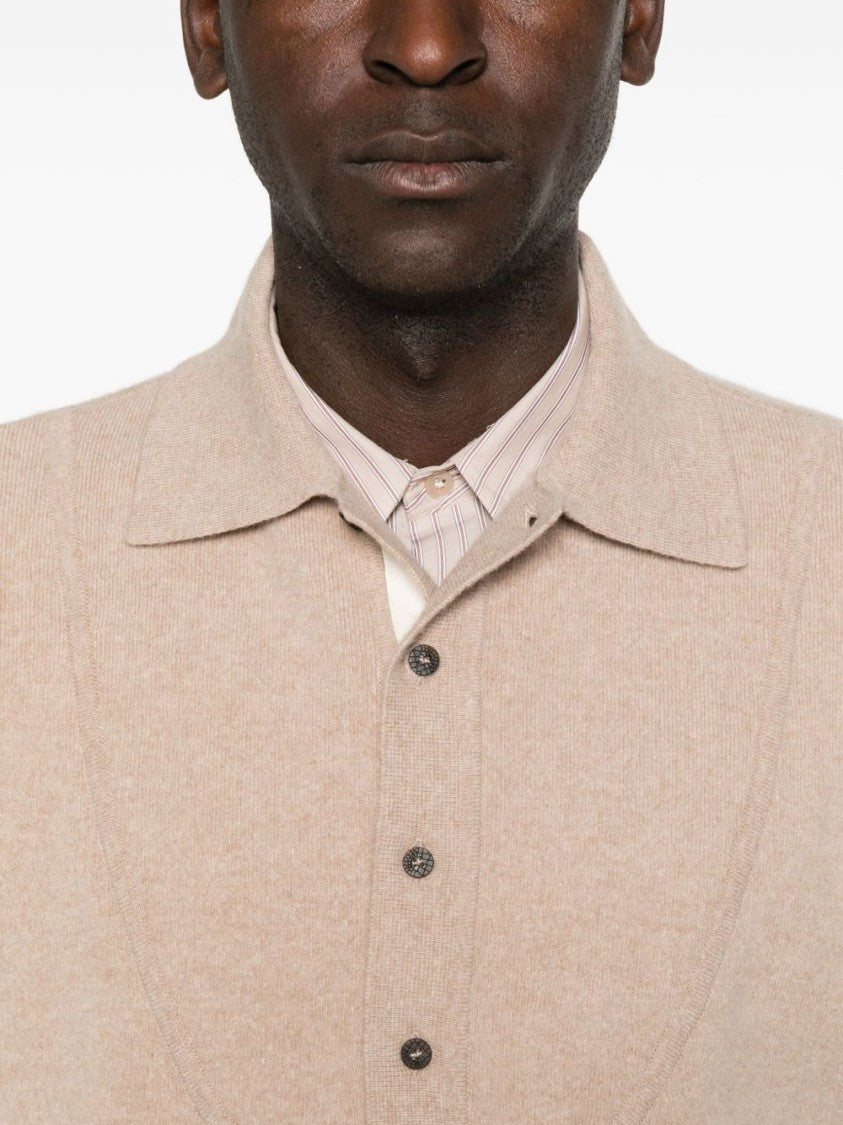 Jacquemus Beige Polo Neck Wool Cashmere Sweater