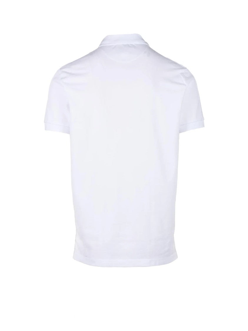 Bikkembergs White Cotton-Blend Fitted Polo Shirt