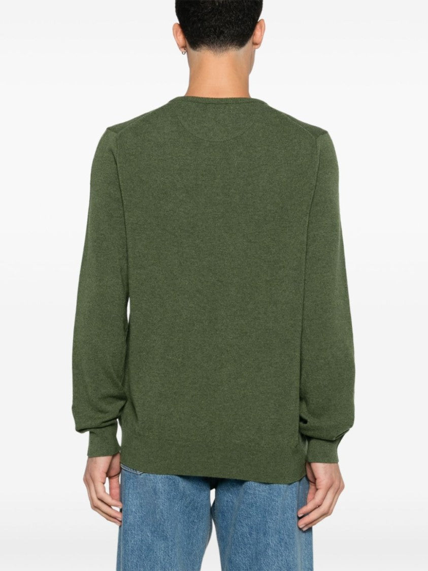 Polo Ralph Lauren Olive Green Fine Knit Crew Neck Wool Sweater