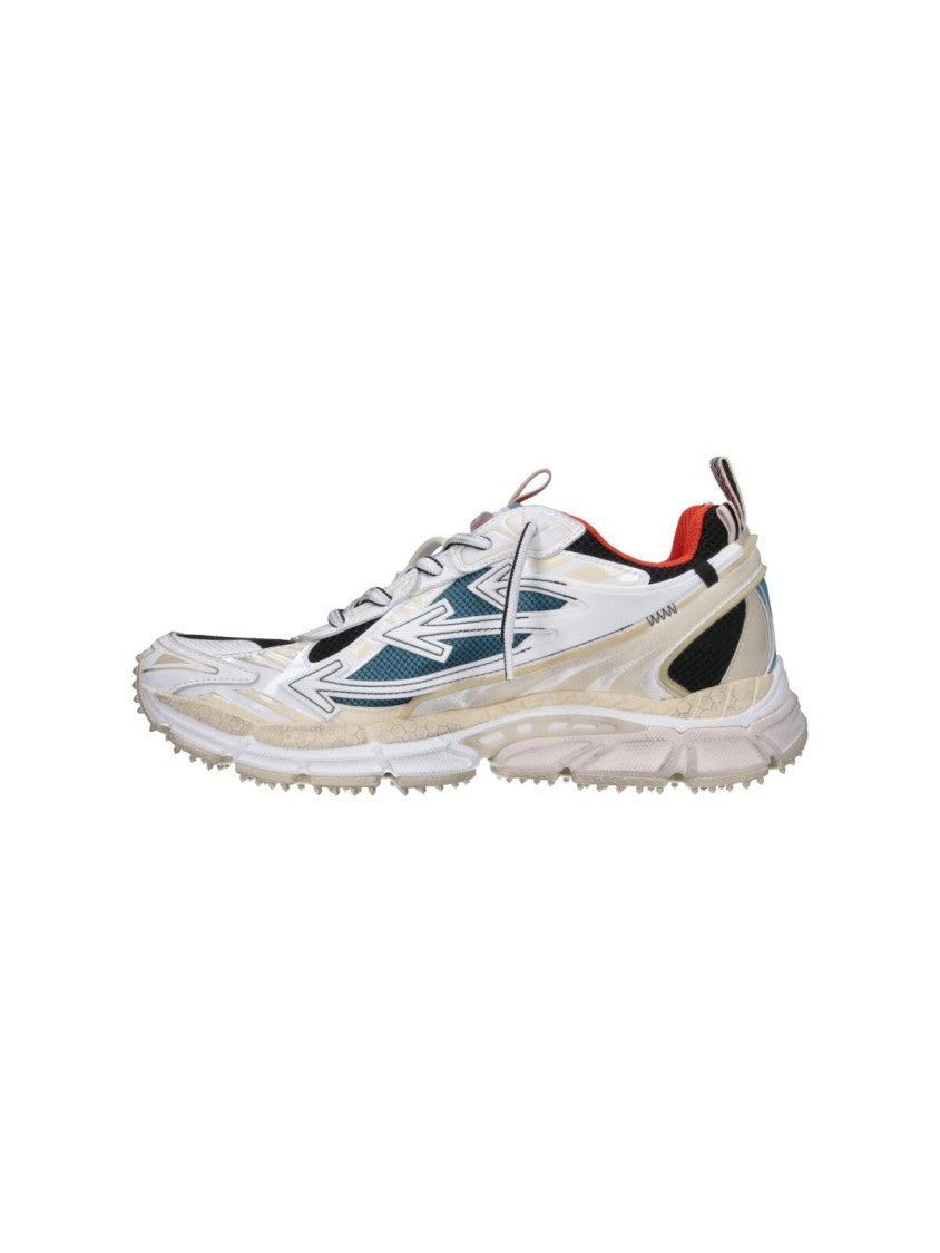 Off-White Multicolor Mesh Fabric Rubber Sole Sneakers