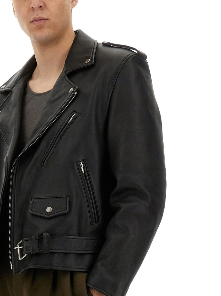 Saint Laurent Classic Biker Jacket In Smooth Lamb Leather