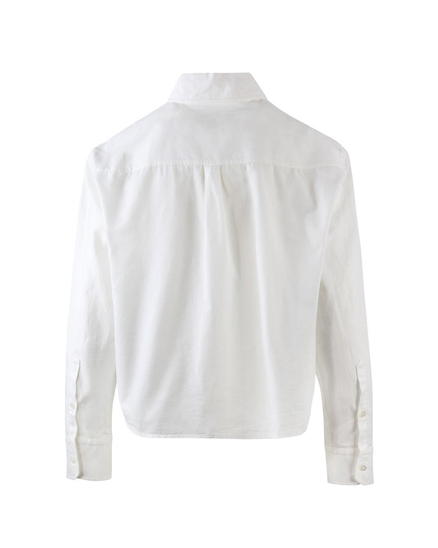 Max Mara Boxy Long-Sleeve Oxford Shirt With Embroidered Logo