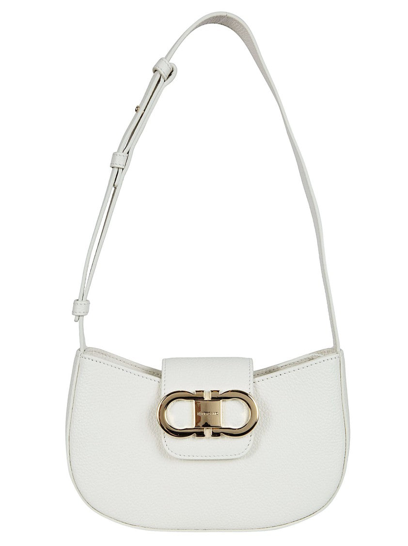 Ferragamo Structured Shoulder Bag With Gold-Tone Gancini Detail
