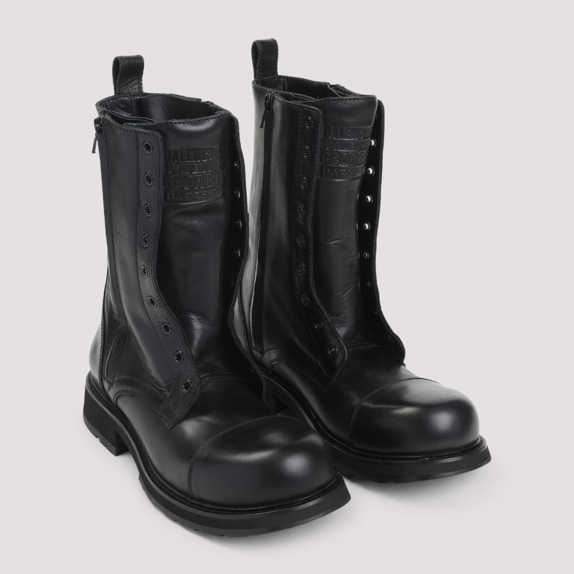 Balenciaga Polished Calf Leather Ankle Boots