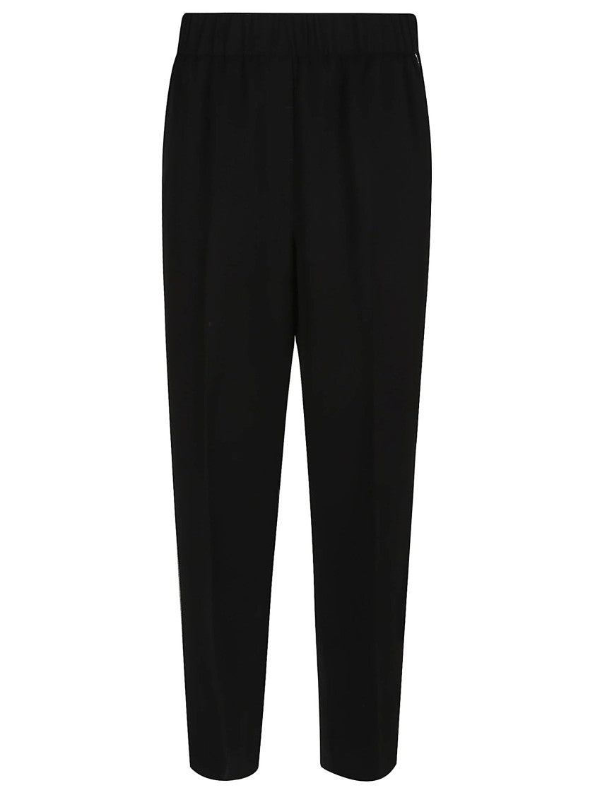 Peserico Relaxed-Fit Black Trousers With Elastic Waistband