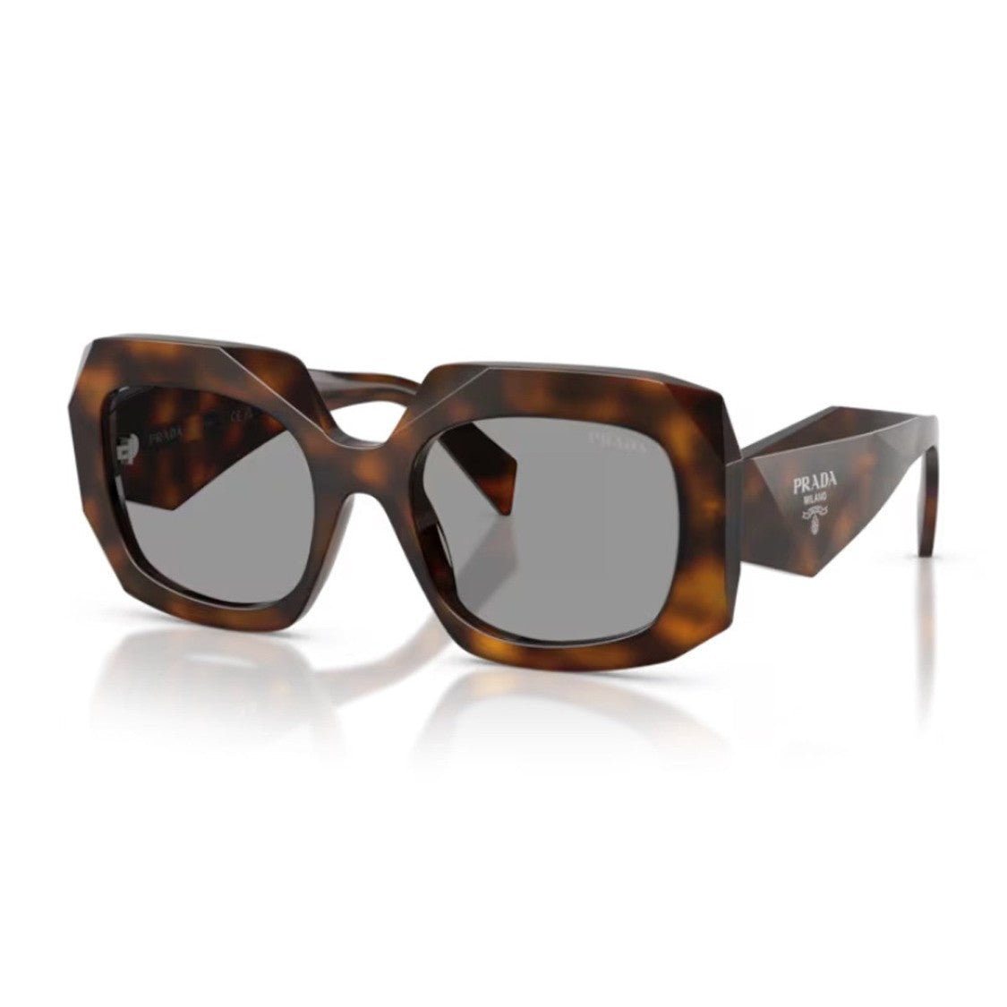 Prada Tortoise Prada Symbole Pr B23s Acetate Square Sunglasses