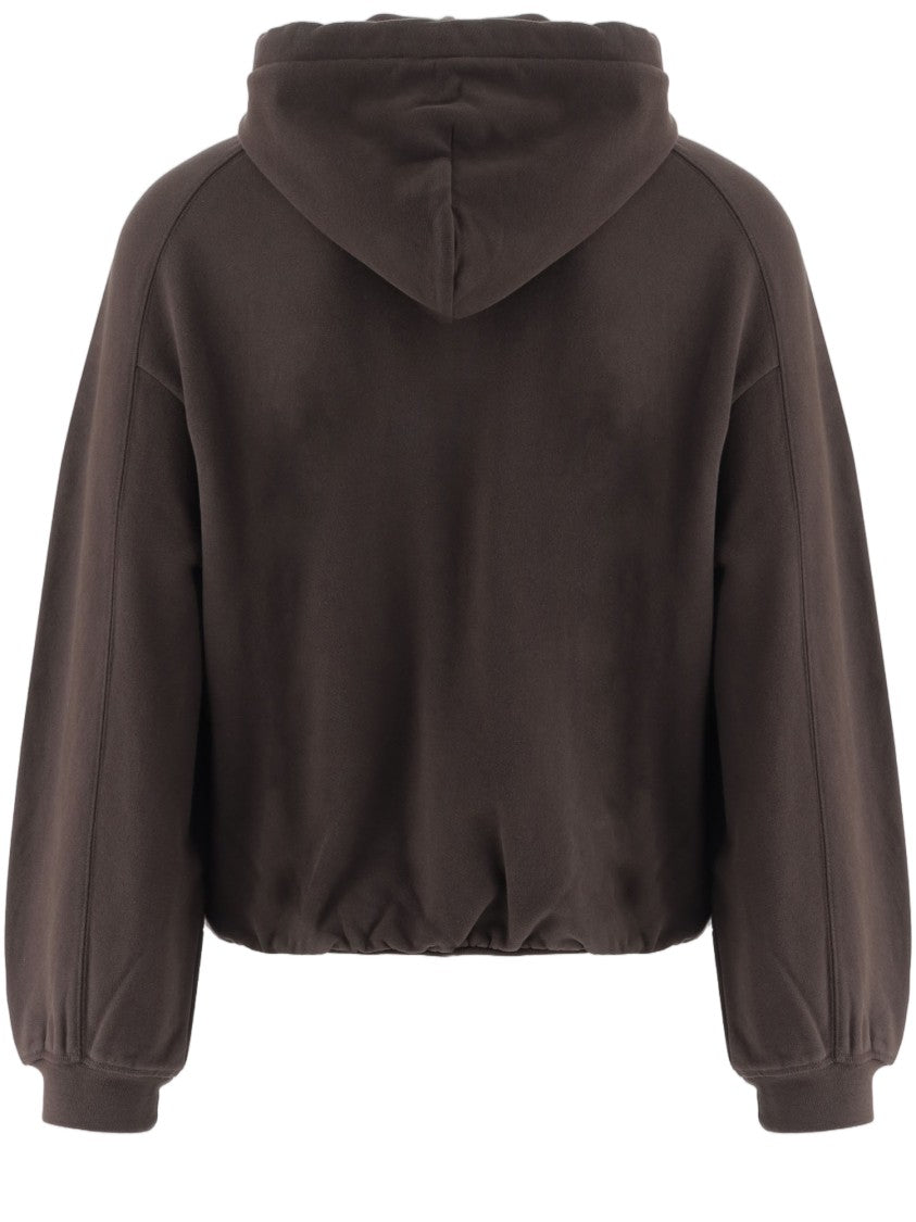 Jacquemus Front Zip Cotton Sweatshirt With Drawstring Hood