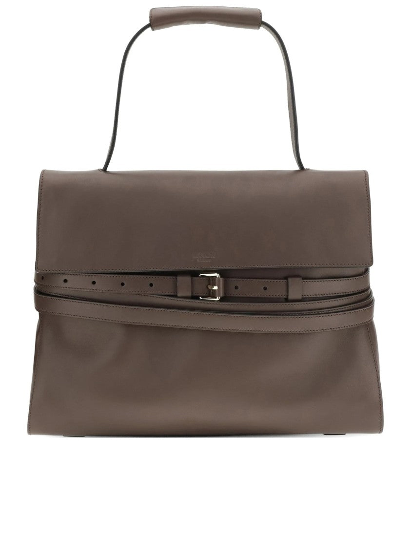Moschino Structured Nappa Leather Handbag With Padded Handle