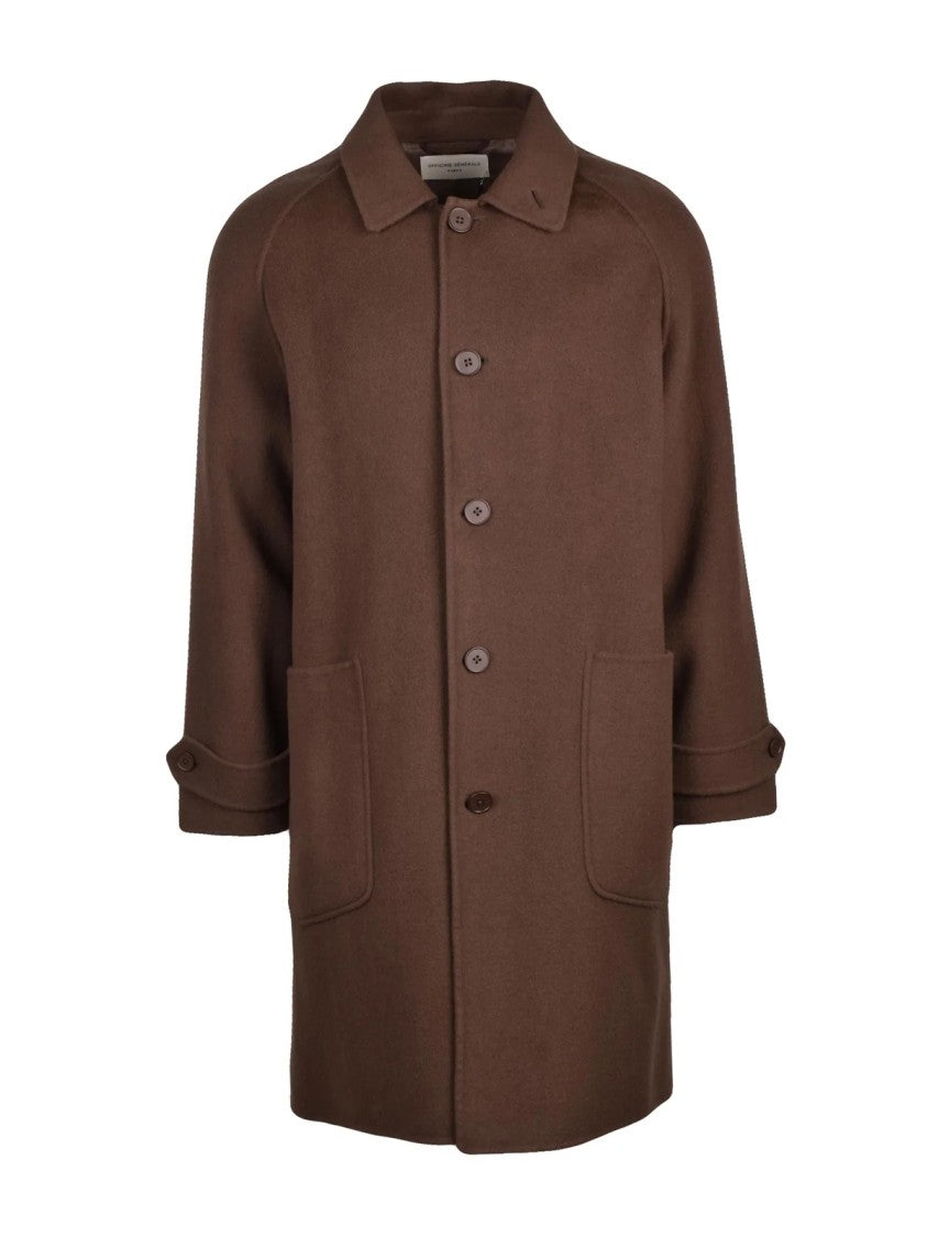 Officine Generale Brown Unlined Wool Coat