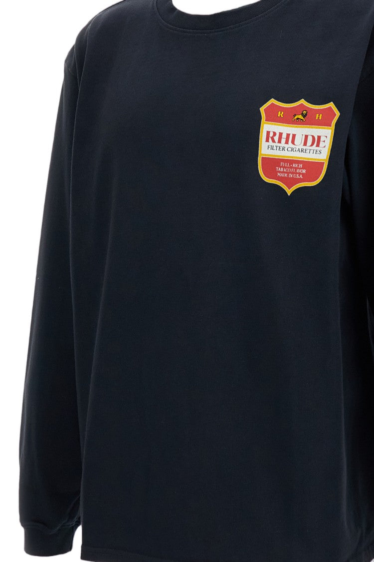 Rhude Black Filtaro Crest Washed Cotton Shirt
