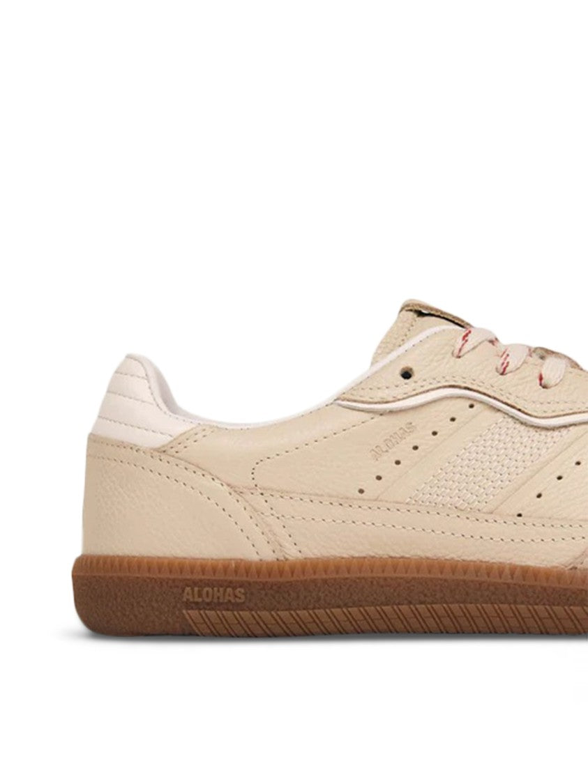 Alohas Perforated Low-Top Leather Sneakers With Contrasting Gum Sole