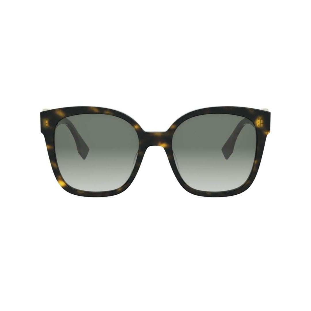 Fendi Fe40186i Tortoiseshell Pattern Square Frame Sunglasses