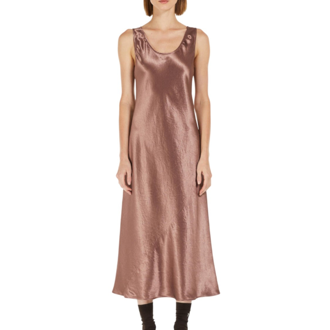 Max Mara Satin-Like Sleeveless Midi Dress