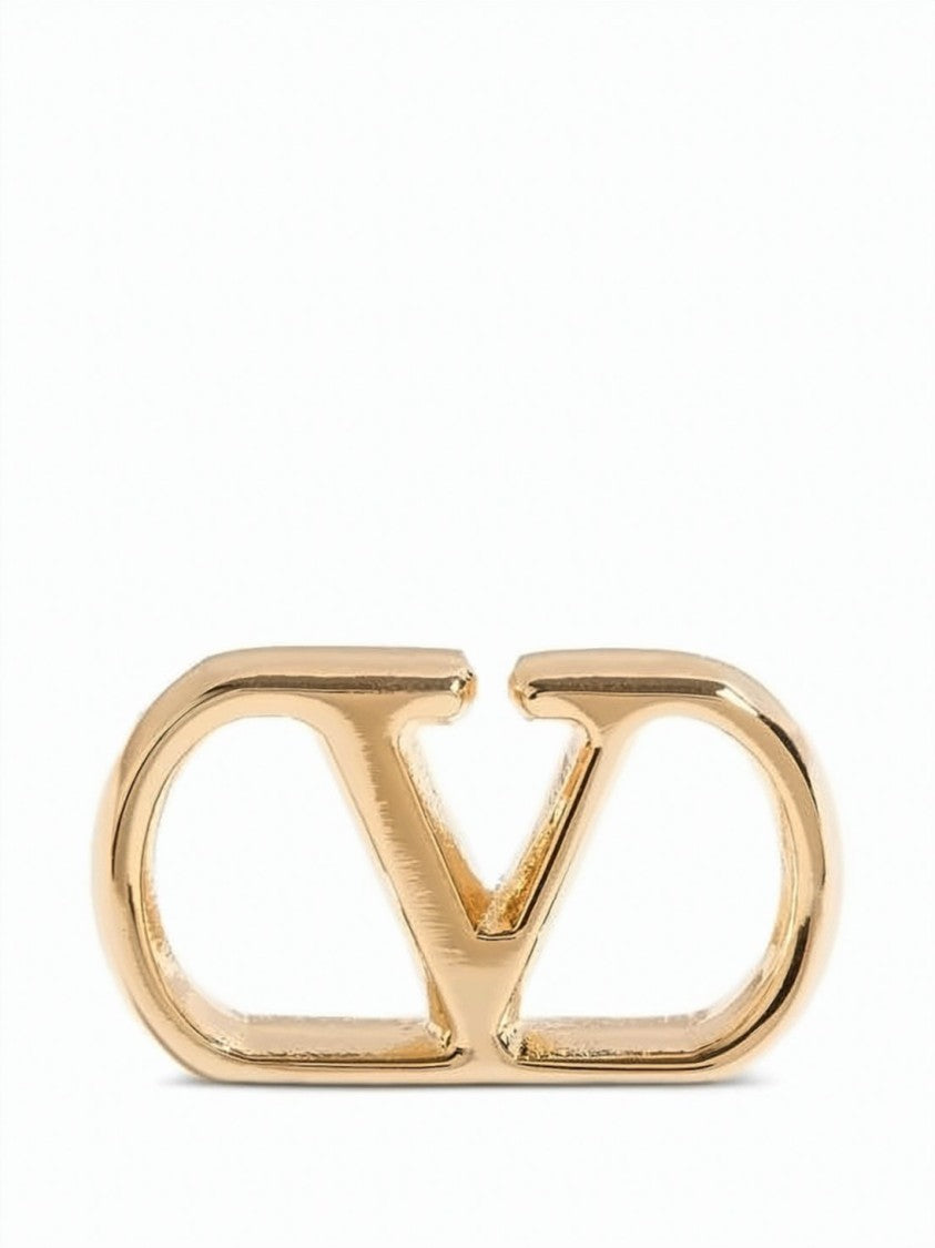 Valentino Garavani Gold-Tone Brass Stud Earrings With Open Oval Design
