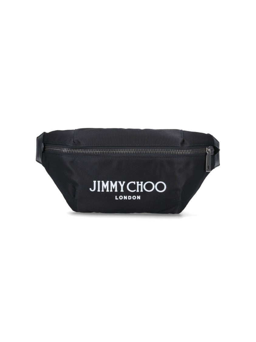 Jimmy Choo "Finsley" Black Nylon Belt Bag