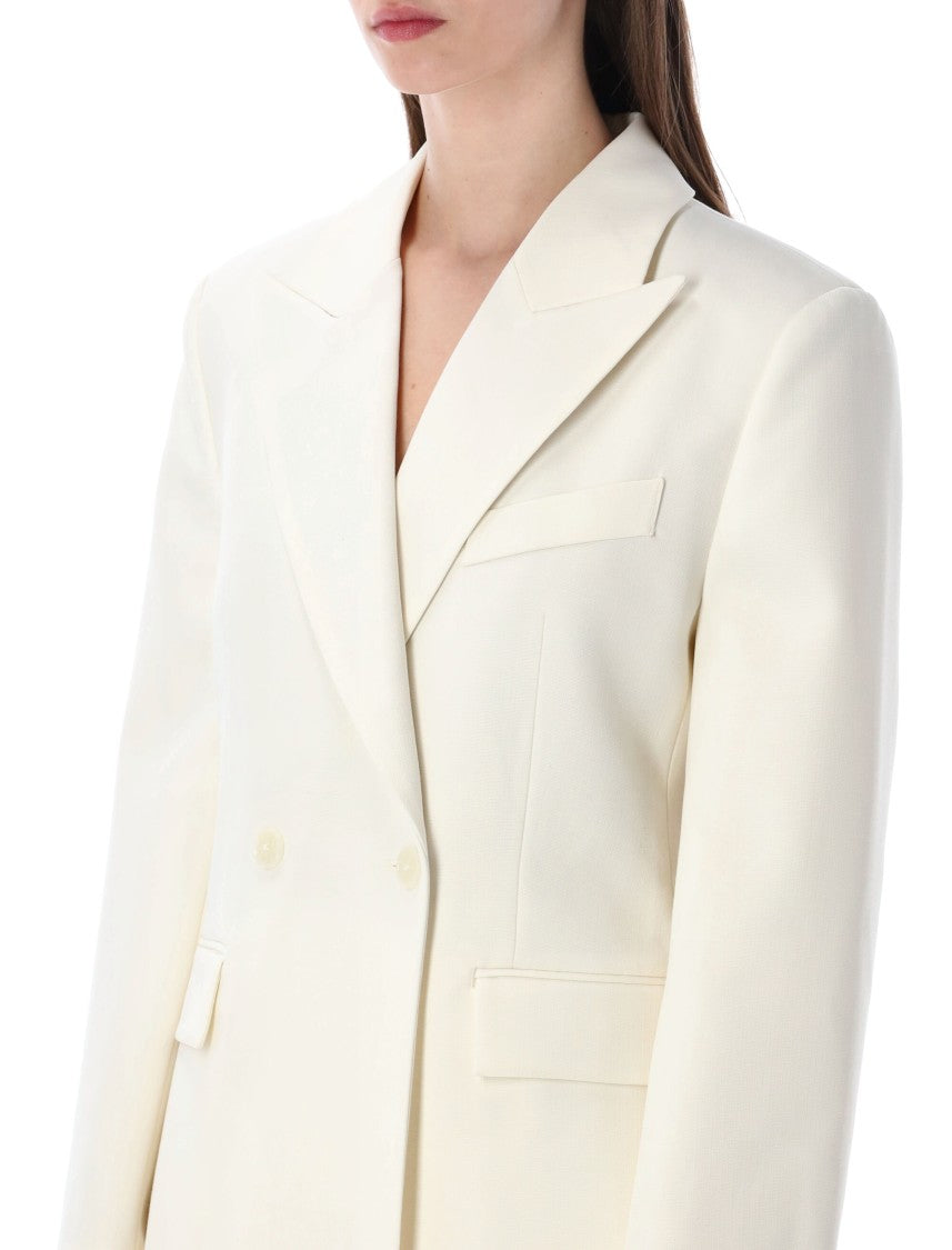 Anine Bing Tiphaine Ecru Doppiopetto Structured Blazer